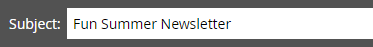 Subject line of a newsletter