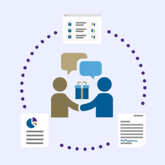 managing_gifts.png Icon showing two people shaking hands and talking